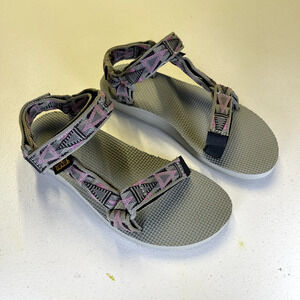 Teva Sandals Womens 6 Original Universal Strappy Hiking Gray Pink 1003987 EUC